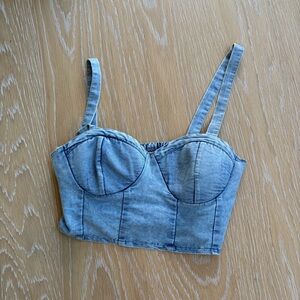 Stylish Denim Bustier Top